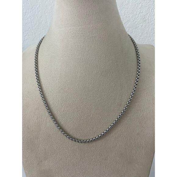 Cable chain necklace rhodium tone - Picture 1 of 2